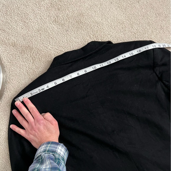 Vintage 1980s Jaeger Women’s Double Breasted Black Wool Blazer Gold Buttons - Picture 11 of 15